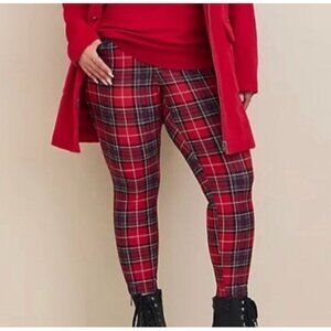 Torrid Women’s Plus Pixie Pants Red Black Gray Plaid Pockets Size 3R (3X)